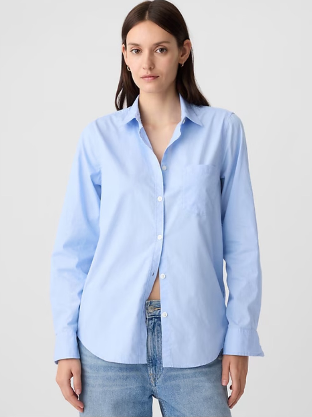 Gap Classic Cotton Shirt in Blue Crystal